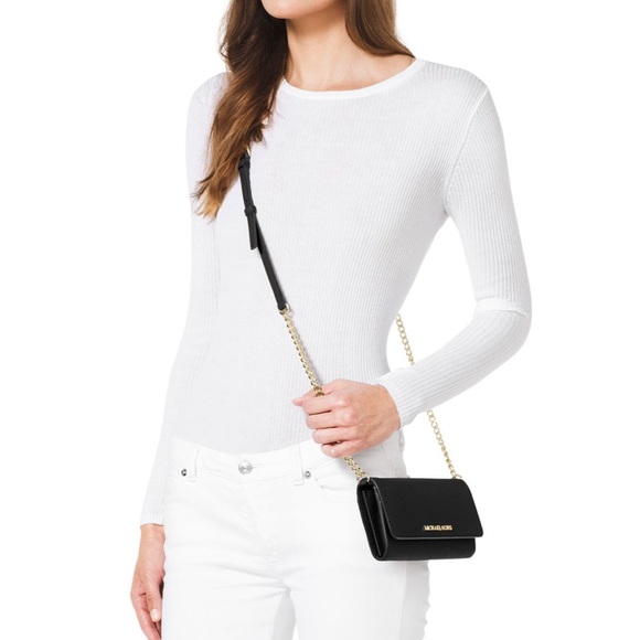 Michael Kors Jet Set Charm Star Print Large Wallet On A Chain Crossbody Bag - Picture 14 of 14